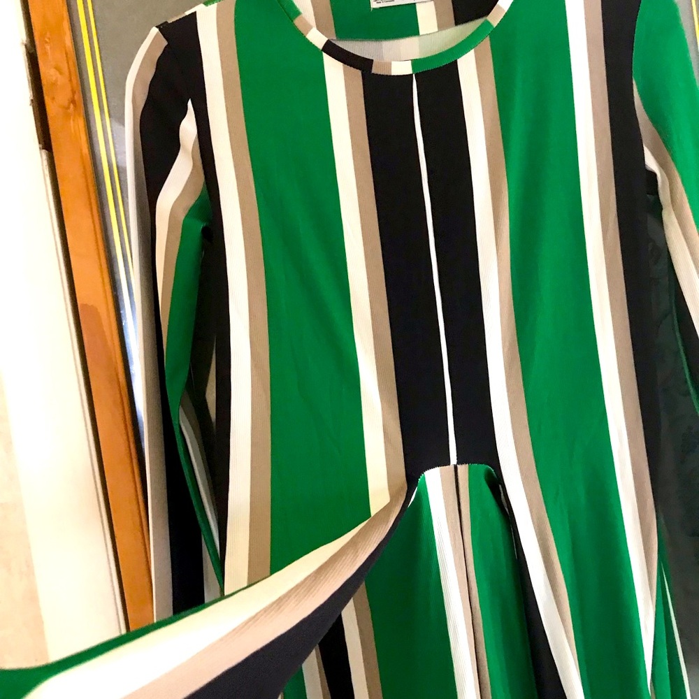 Zara, Long Striped Tie Front Dress, Size S - Picture 4 of 6